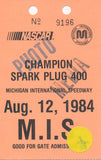 1984 Champion Spark Plug 400 Michigan International Speedway Photo Credential