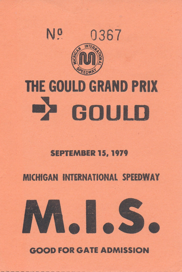 1979 The Gould Grand Prix Michigan International Speedway Credential