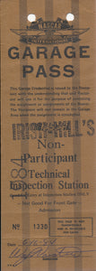 1984 NASCAR Irish Hills Michigan International Speedway Non-Participant Technical Inspection Station Credential