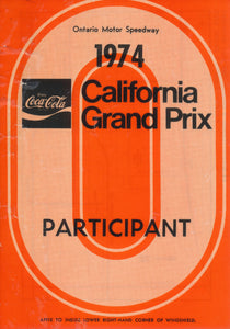 1974 Coca-Cola California Grand Prix Ontario Motor Speedway Participant Pass