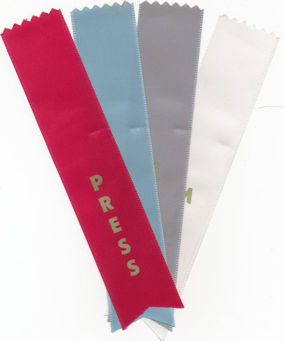 Credential Ribbons: Press, Midget, Stock Car Lot of 4