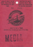 1982 Budweiser 500km Cleveland Media Credential