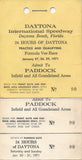 1971 24 Hours of Daytona Practice and Qualifying, Formula Vee Race Daytona International Speedway Paddock Credential