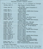 1985 South Bend Motor Speedway Schedule and Average Speed