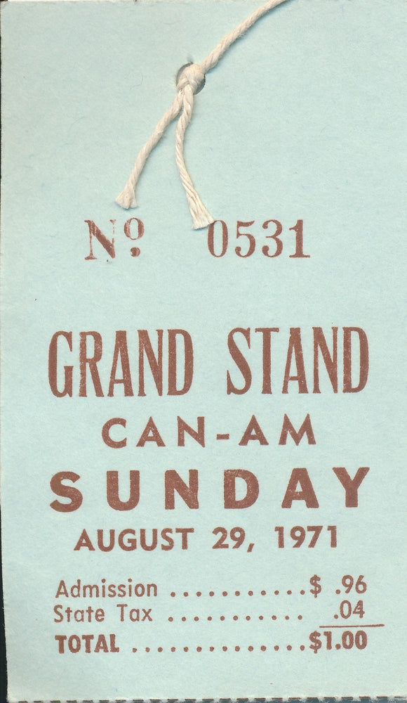 1971 CAN-AM Grand Stand Ticket