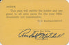 1956 16th Street Speedway Season Pass issued to Johnny Hyland