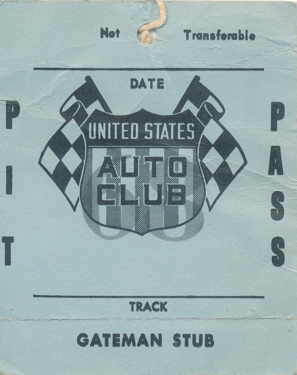 1968 USAC Pit Pass