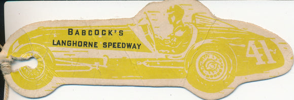 Babcock's Langhorne Speedway Credential