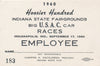 1960 USAC Big Car Hoosier Hundred Indiana State Fairgrounds Employee Credential