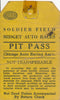 AAA Soldier Field Midget Auto Races Chicago Auto Racing Association Pit Pass