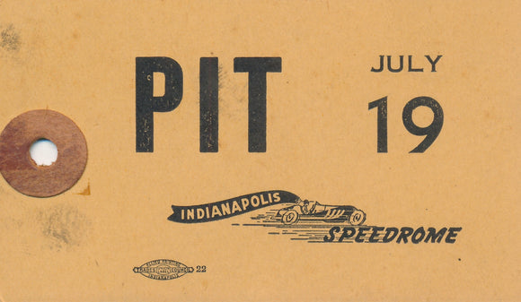 Indianapolis Speedrome Pit Pass