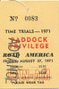 1971 Time Trials Road American Paddock Privilege Advance Credential