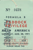 1971 Formula B Road America Paddock Privilege Advance Credential