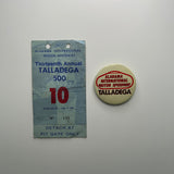 1981 13th Annual Talladega 500 Alabama International Motor Speedway Talladega Pit Pass and Button