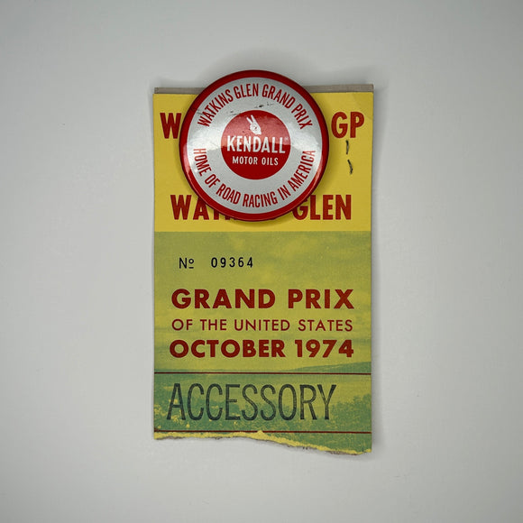 1974 Watkins Glen Credentials & Button