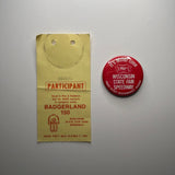 1983 Badgerland 150 Wisconsin State Fair Park Speedway Credential & Miller High Life Button