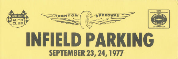 1977 Trenton Speedway Infield Parking Pass