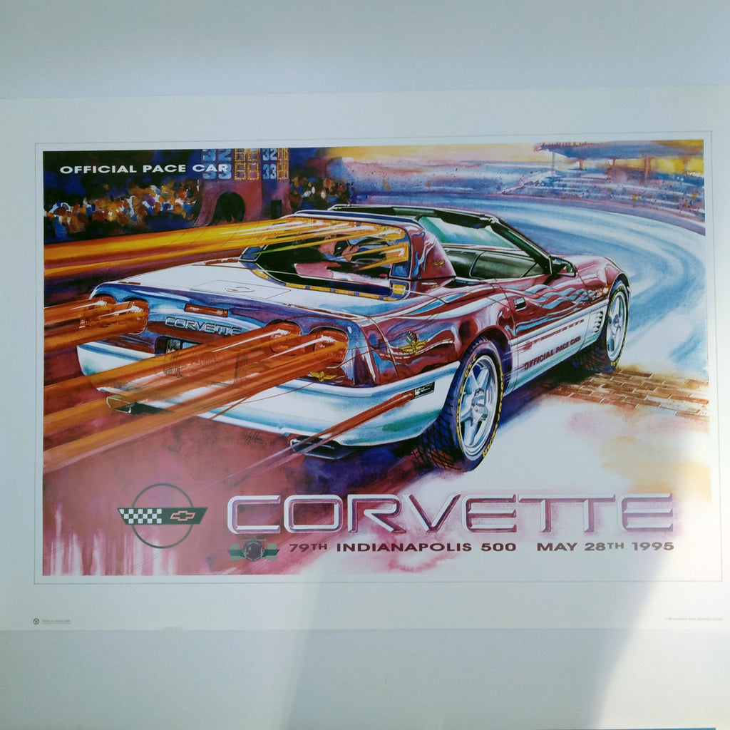 1995 Indianapolis 500 Corvette Pace Car Poster