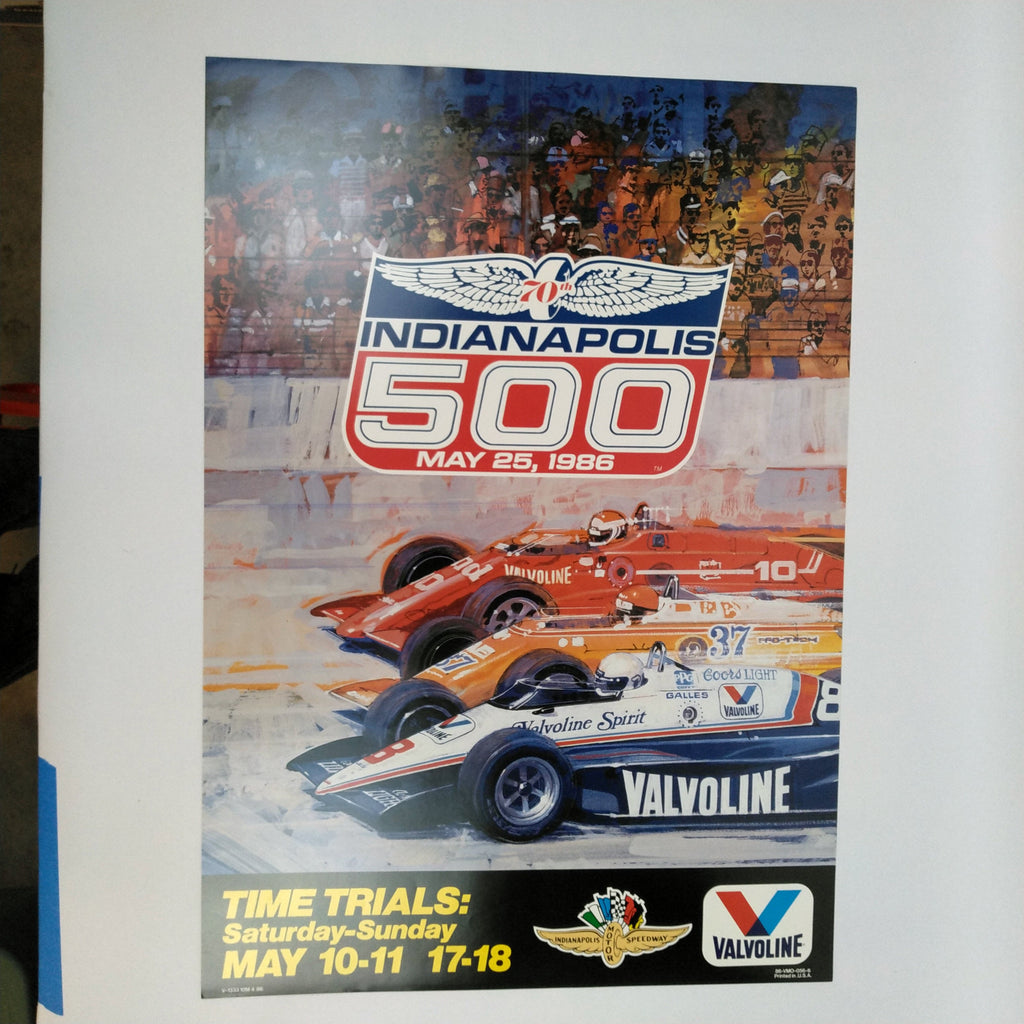 1986 Indianapolis 500 Time Trials Poster