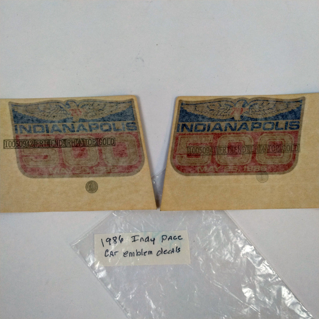 1986 Indianapolis 500 Chevrolet Corvette Pace Car Decals