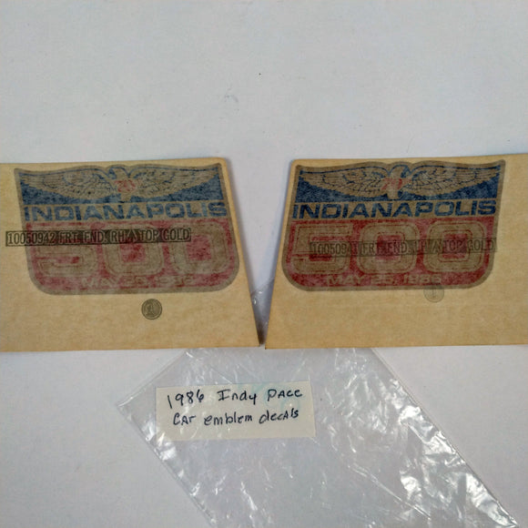 1986 Indianapolis 500 Chevrolet Corvette Pace Car Decals
